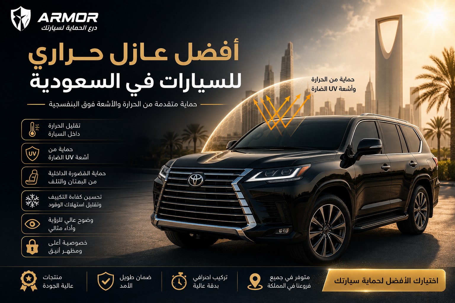 أفضل عازل حراري للسيارات في السعودية: دليل 2026