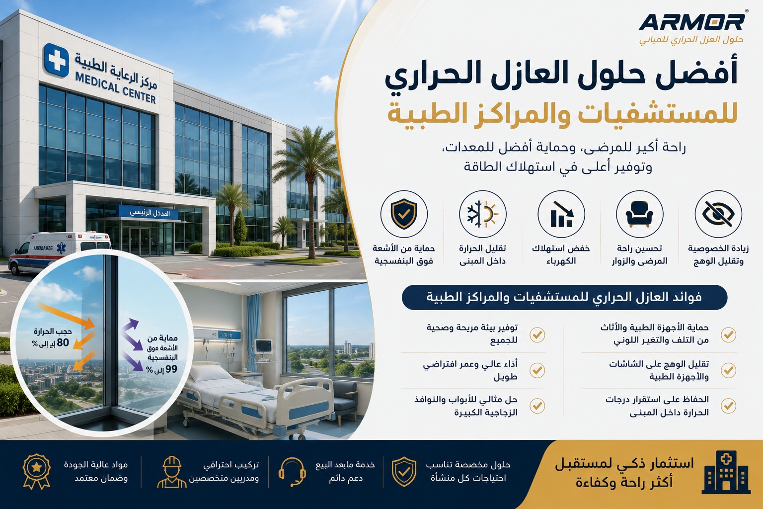 أفضل حلول العزل الحراري للمستشفيات والمراكز الطبية