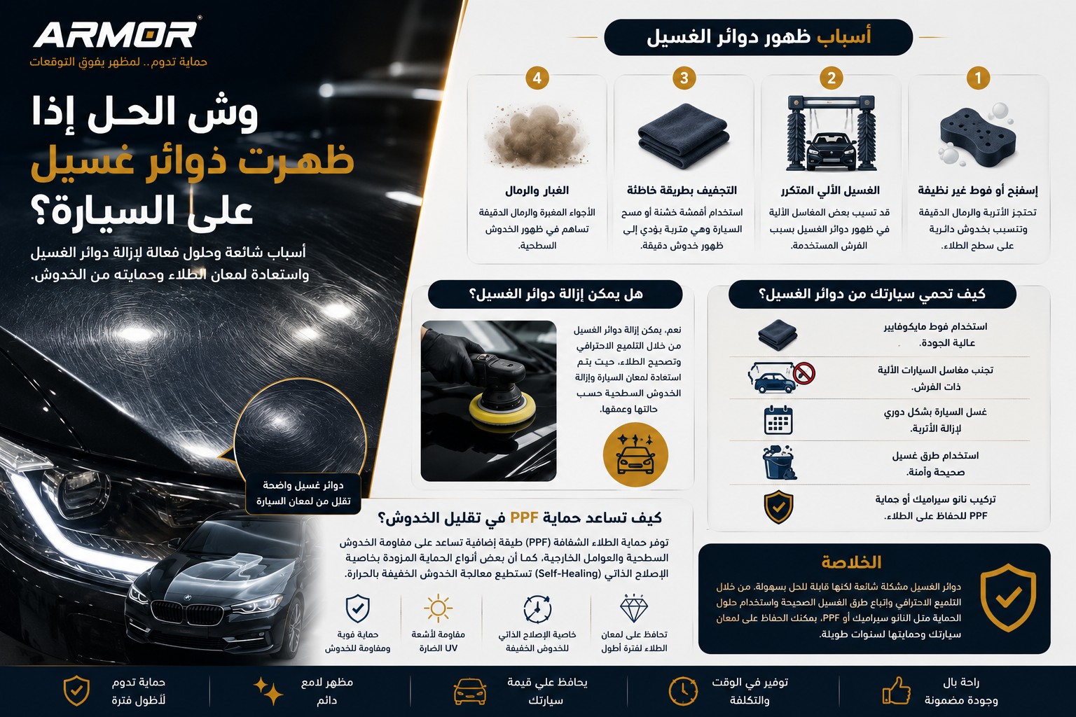 ماذا تفعل عند ظهور علامات الدوامات على سيارتك؟